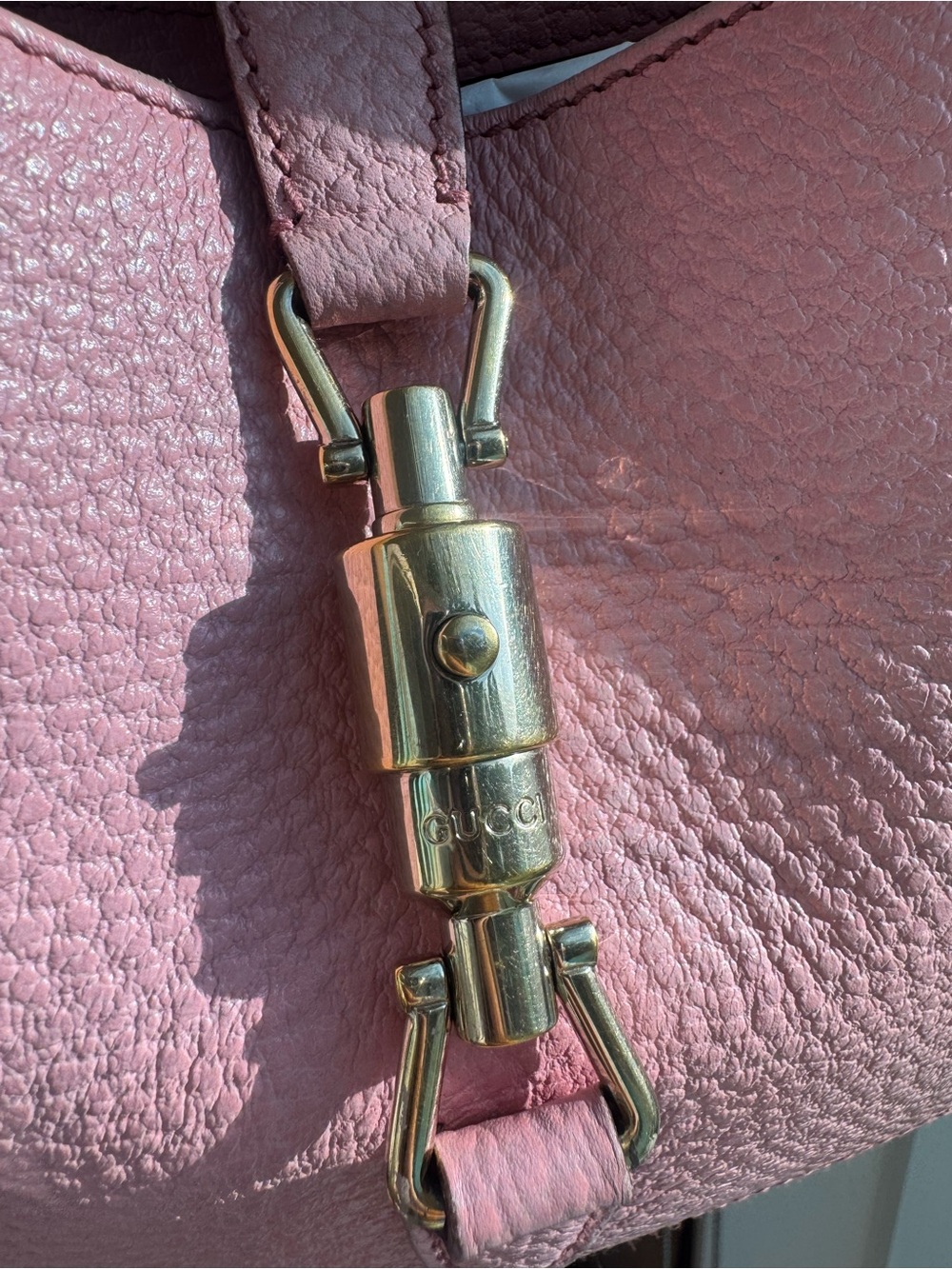 Gucci Jackie Hobo Shoulder Bag in Rare Pink Pebbled Leather, Authentic - Picture 3 of 11